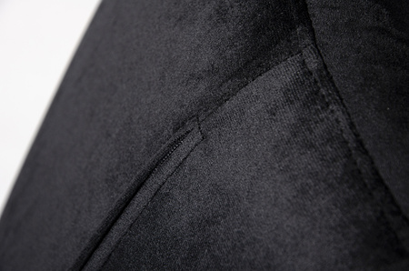 Fotel EGG SZEROKI VELVET czarny.50 - welur, podstawa stal