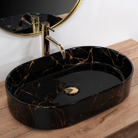 UMYWALKA NADIA 60 BLACK MARBLE SHINY - NABLATOWA