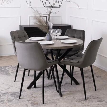 Stół LUGO 90-190 cm Beton/Czarny