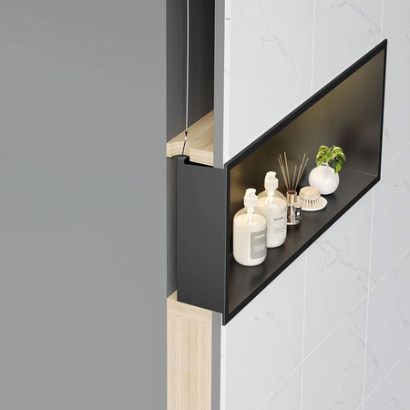 PÓŁKA WNĘKOWA LED 60x30x10 cm BLACK