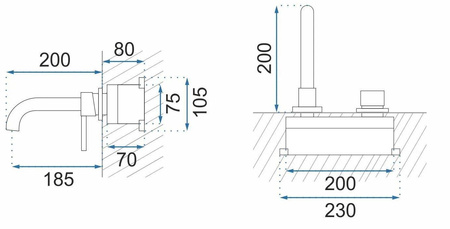 BATERIA UMYWALKOWA PODTYNKO LUNGO LONG TYTAN + BOX