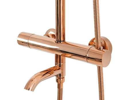 ZESTAW NATRYSKOWO-WANNOWY LUNGO RÓŻOWE ZŁOTO TERMO