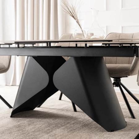 Stół Rozkładany Ceramiczny VERONA 160-240 cm Dąb/Czarny