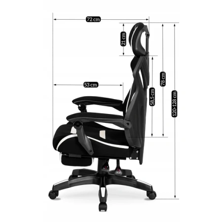 Fotel Obrotowy MAXIMO Czarny/biały