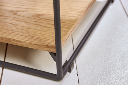 INVICTA stolik nocny SCORPION 40 cm dąb - lite drewno, metal