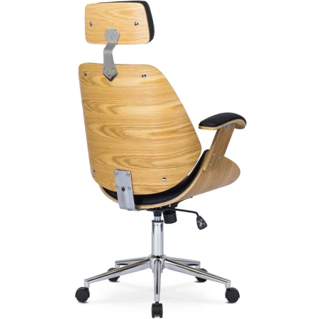 Fotel FABIAN Ekoskóra Dąb złoty/Czarny