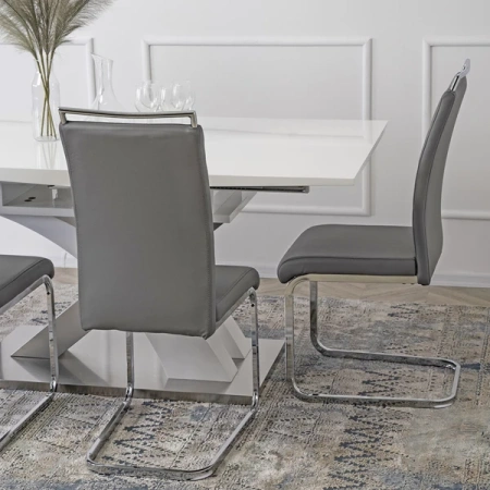 Krzesło LOCA Szare Ekoskóra