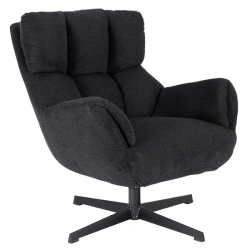 Fotel Wypoczynkowy Obrotowy REAL Czarny