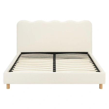 Łóżko 180x200 IZMIR Boucle Kremowe Z Pojemnikiem