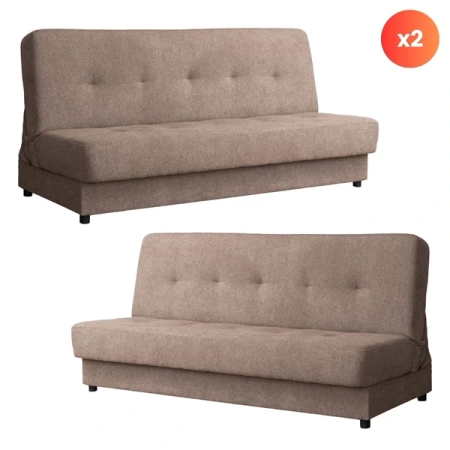 Zestaw 2x Sofa ARUBA Brązowa