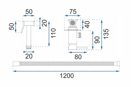 BATERIA BIDETOWA PODTYNKOWA LOOP LUNGO CZARNA