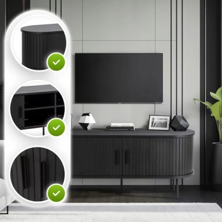 Szafka RTV Dwudrzwiowa 120 cm TRISH Czarna