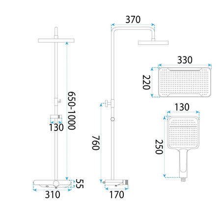 ZESTAW NATRYSKOWY BARI BIAŁY