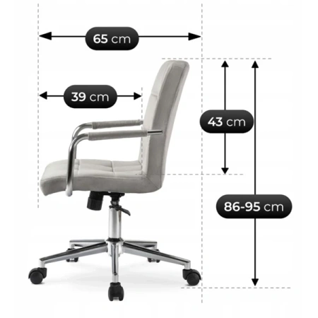 Fotel Obrotowy ASTRO Szary Welurowy