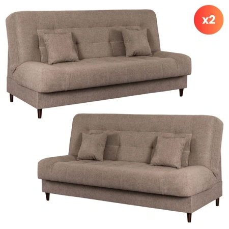 Zestaw 2x Sofa NEPAL Brązowa