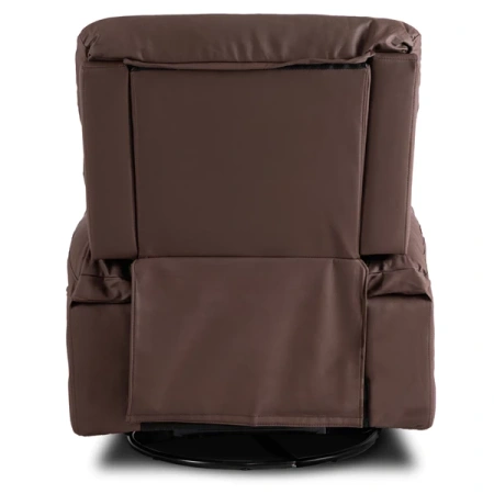 Fotel Masujący BRUCE Rozkładany Brązowy Ekoskóra