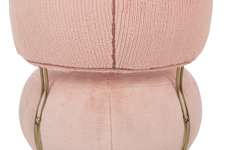 Fotel LOW TEDDY PINK różowy - stal