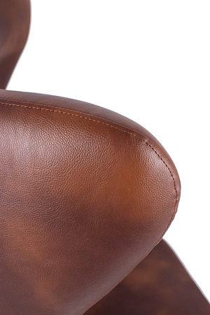 Fotel EGG SZEROKI PU brąz vintage koniak  - podstawa stal