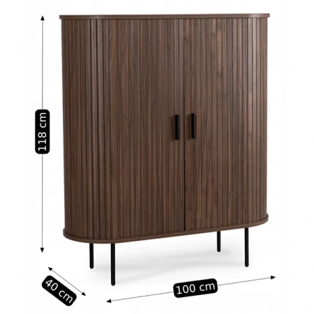 Komoda Dwudrzwiowa Rozsuwana 100 cm TRISH Orzech