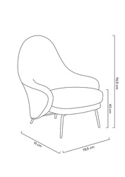 Fotel LOBBY TEDDY szary - stal, opal