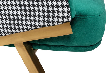 Fotel HAMPTON VELVET ciemny zielony -     welur, metal