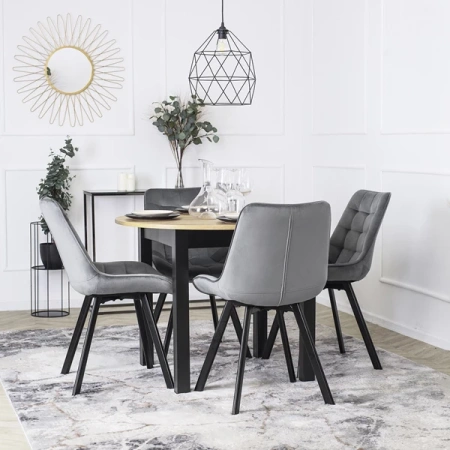 Krzesło RICK Szare Welurowe