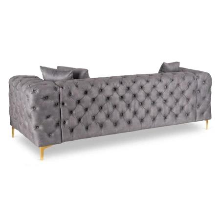 Sofa SORRENTO 3S Trzyosobowa Szara Welurowa