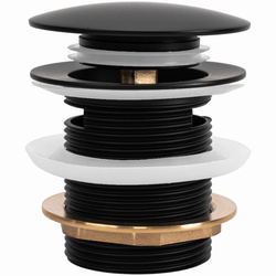 KOREK DO WANNY Z PRZELEWEM CZARNY 6cm