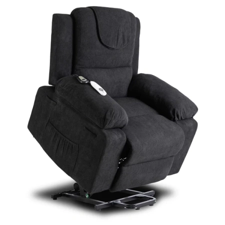 Fotel Masujący z Funkcją Wstawania FENIX Czarny