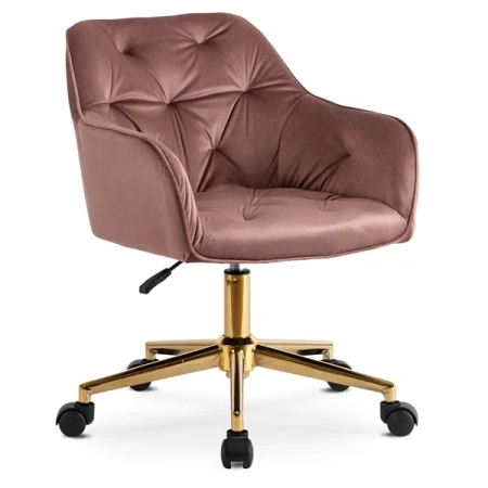 Fotel Obrotowy KONOR Różowy Welurowy