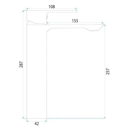 BATERIA UMYWALKOWA DROP MIEDŹ SZCZOTKOWANA WYSOKA