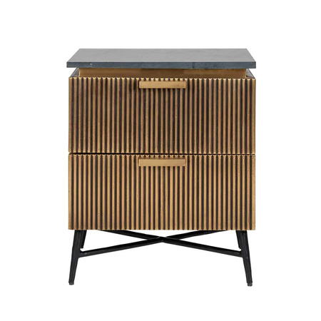 RICHMOND szafka nocna IRONVILLE -         marmur, metal, MDF, sklejka brzozowa