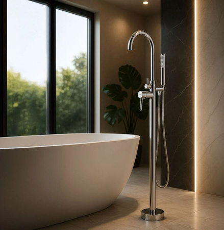 BATERIA WANNOWA PODŁOGOWA LUNGO CHROM