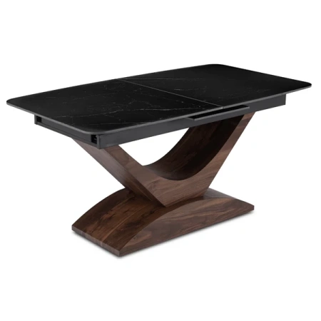 Stół ALICANTE 160-200 cm Czarny marmur/Orzech