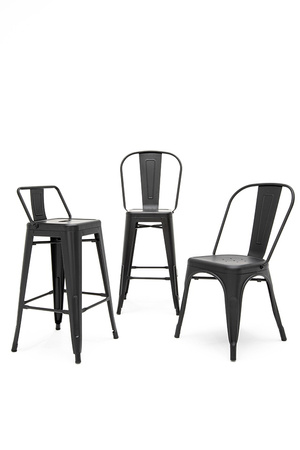Krzesło barowe TOWER BIG BACK 76  (Paris) czarne
