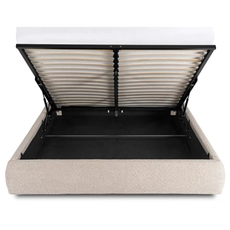 Łóżko 160x200 BRISTOL Beżowe Z Pojemnikiem