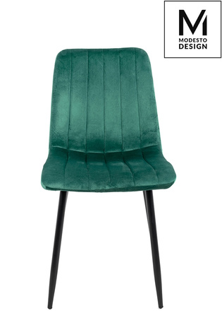 MODESTO krzesło LARA zielone - welur, metal