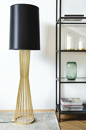 MOOSEE lampa podłogowa HOLMES złota       z czarnym kloszem