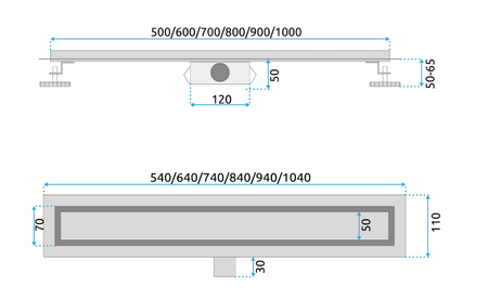 ODPŁYW NEOX SZCZOTKOWANY 900