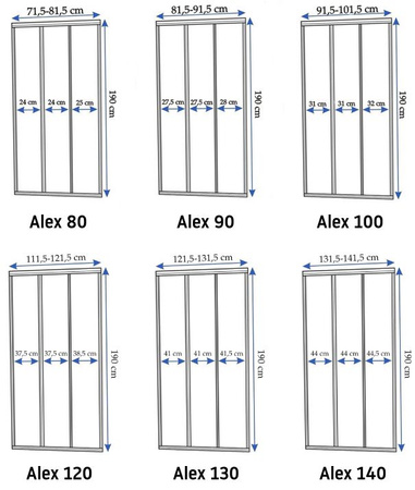 DRZWI PRYSZNICOWE ALEX CHROM 120
