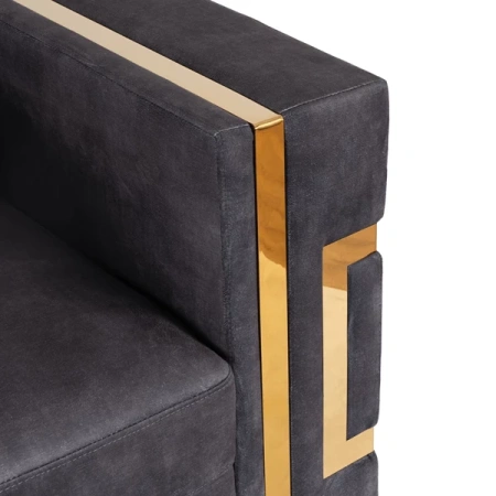 Sofa PALLAZO 3S Trzyosobowa Czarno/Złota