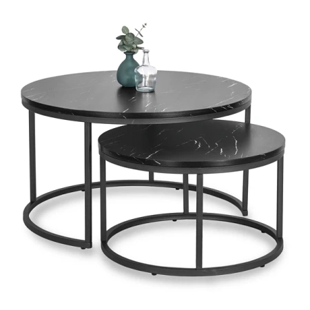 Zestaw Stolików MAURO MAX Czarny Marmur
