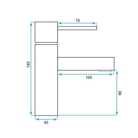BATERIA UMYWALKOWA TESS ZŁOTA NISKA