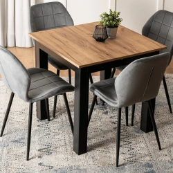 Stół Rozkładany BEN 80-200 cm Dąb Craft/Czarny