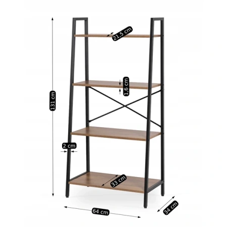 Regał GIA Orzech/Czarny