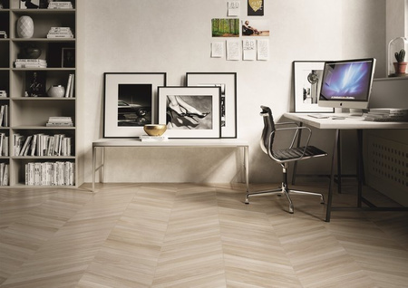 Emil Ceramica Elegant Sleek Wood Chevron White 11x54