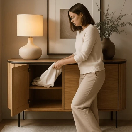 Komoda Trzydrzwiowa BECK 160 cm Dąb