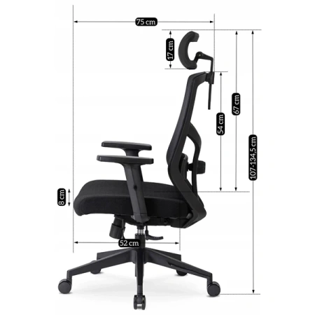 Fotel Obrotowy BENTO Czarny