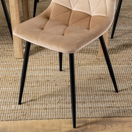 Krzesło ROBIN Beżowe Welurowe