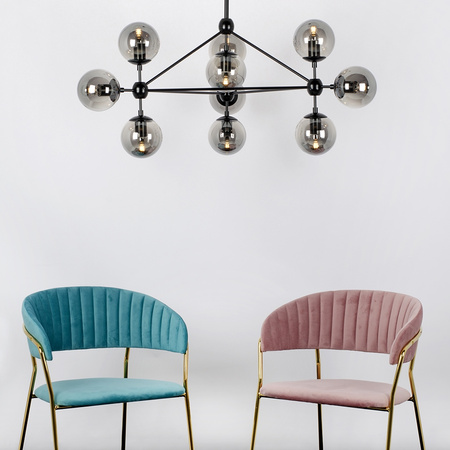 MOOSEE lampa wisząca PLANETARIO 10        czarna - klosze dymione